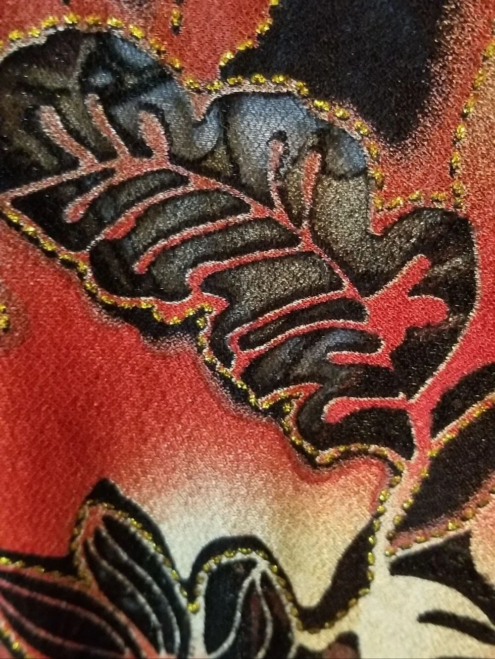 Metallic Burnt Orange & Black Patterned Scarf Rich Colors That Scream FALL
